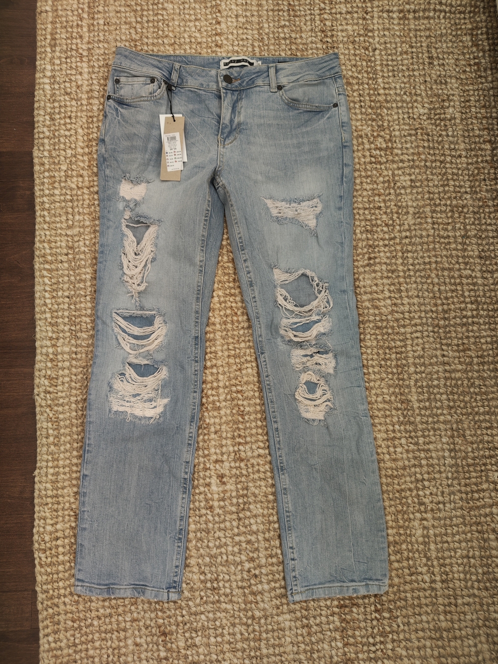 Noisy May Light Blue Ripped Skinny Jeans